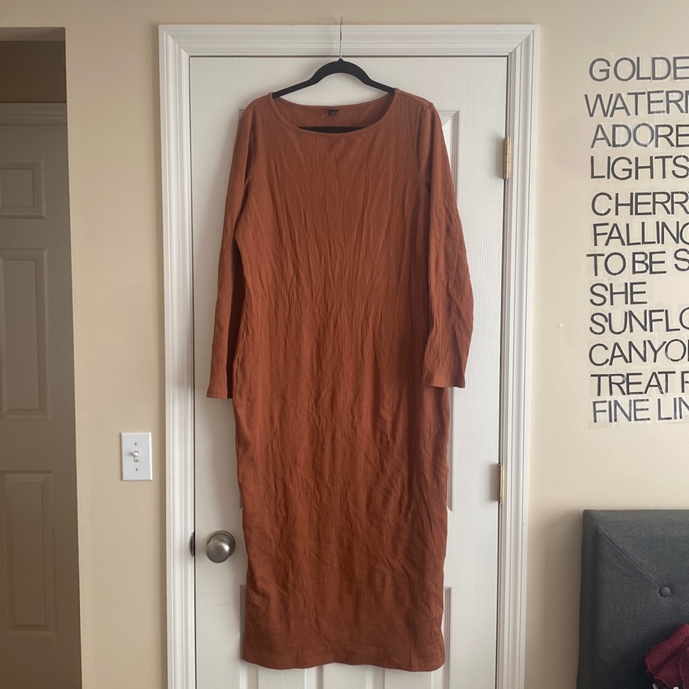 Shein Curve Burnt Orange Body Con Dress